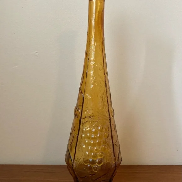 🍀VTG Empoli Amber Glass Genie Bottle - Picture 4 of 6